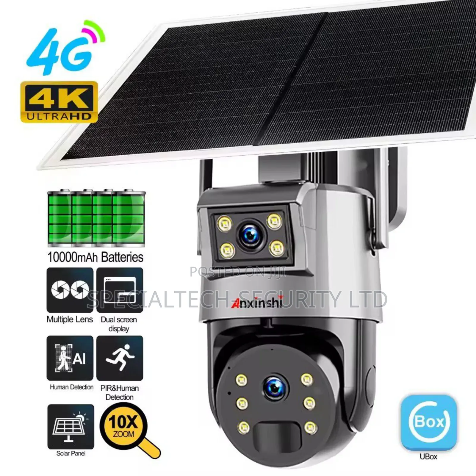 Dual Lense 8mp Solar PTZ Camera Ubox