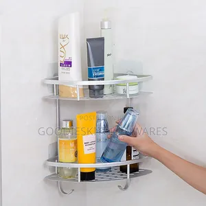 Two Step Corner Bathroom Storage Shelf