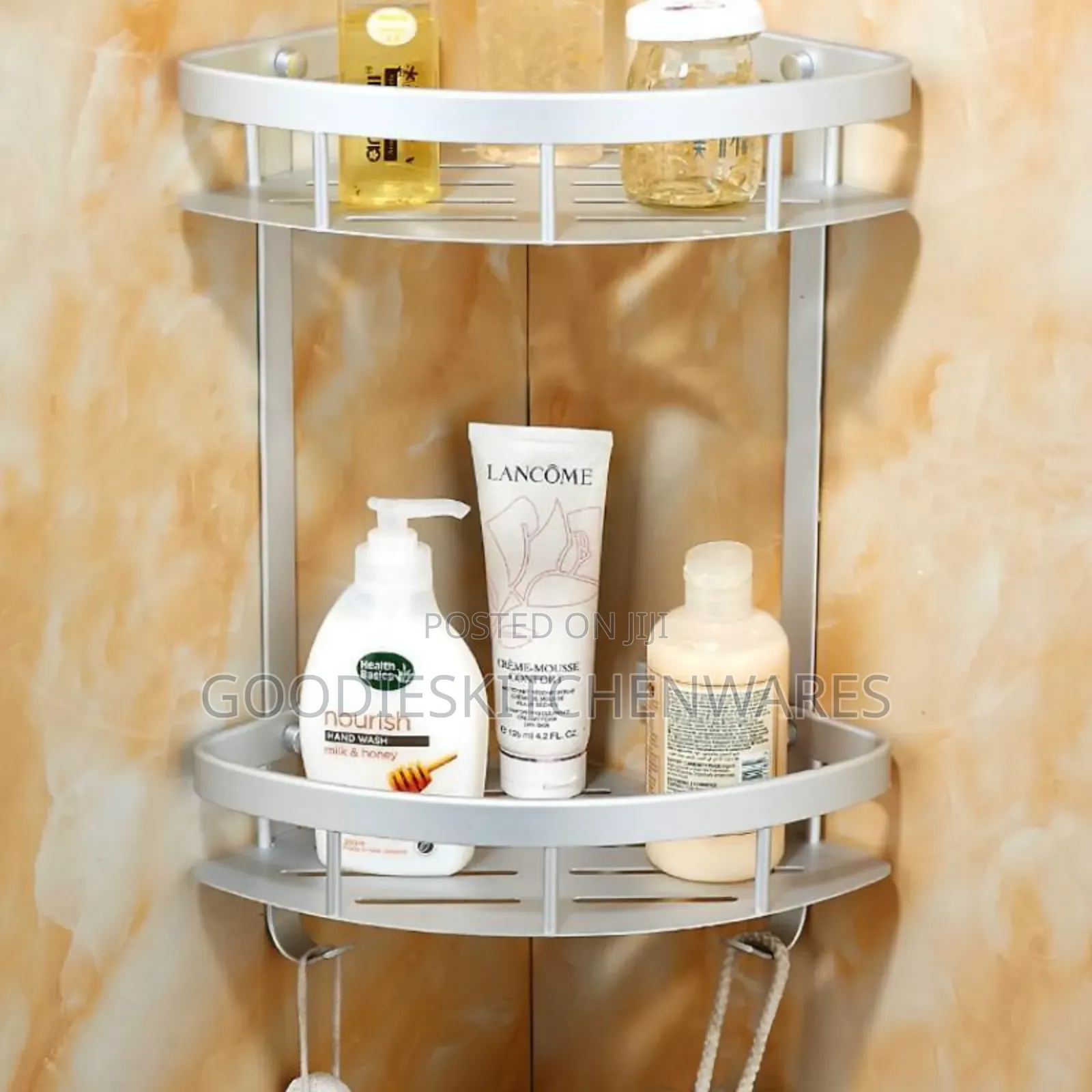 Two Step Corner Bathroom Storage Shelf