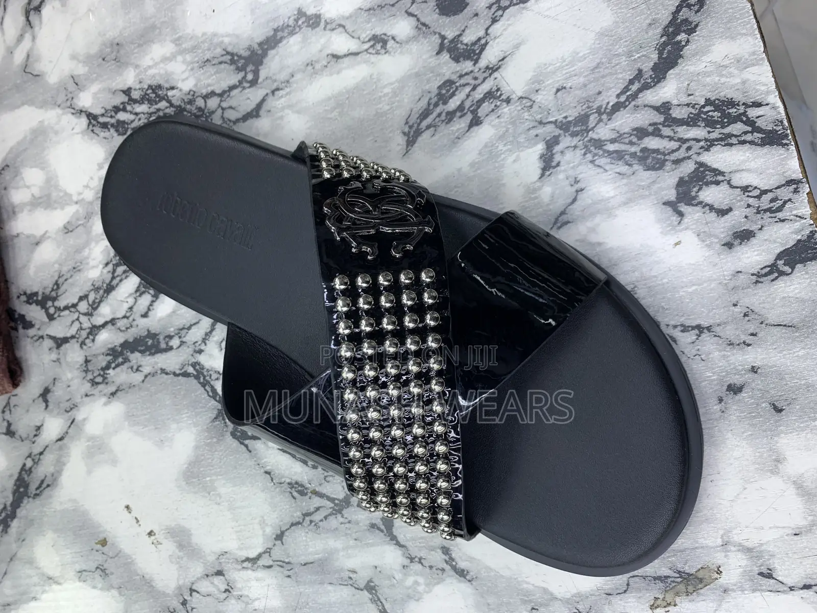 Roberto Cavalli Leather Slipers