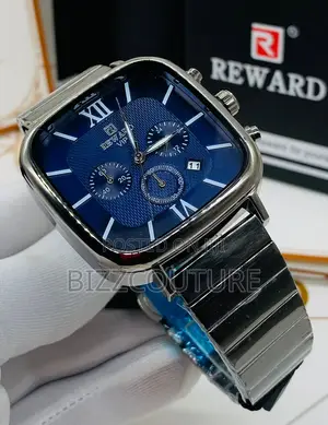 Original Rewardvip Chronograph Blue Dail Black Chain Watch