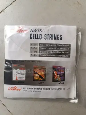 A803 Cello Strings Full Set (A-D-G-C)Steel Core Nickel Alice