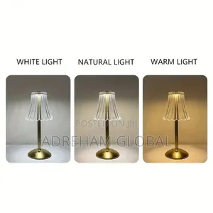 Tri-Tone Rechargeable LED Crystal Table/Bedside Lamp