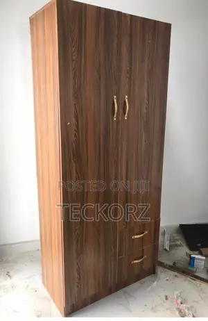 2 Door HDF Plywood Wardrobe With Double Drawer