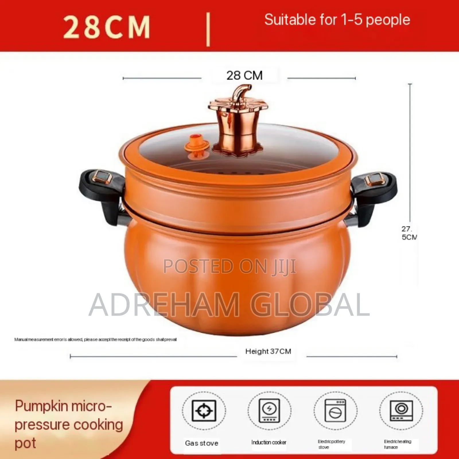 8L Pumpkin Micro-Pressure Spill Proof Nonstick Pot Steamer