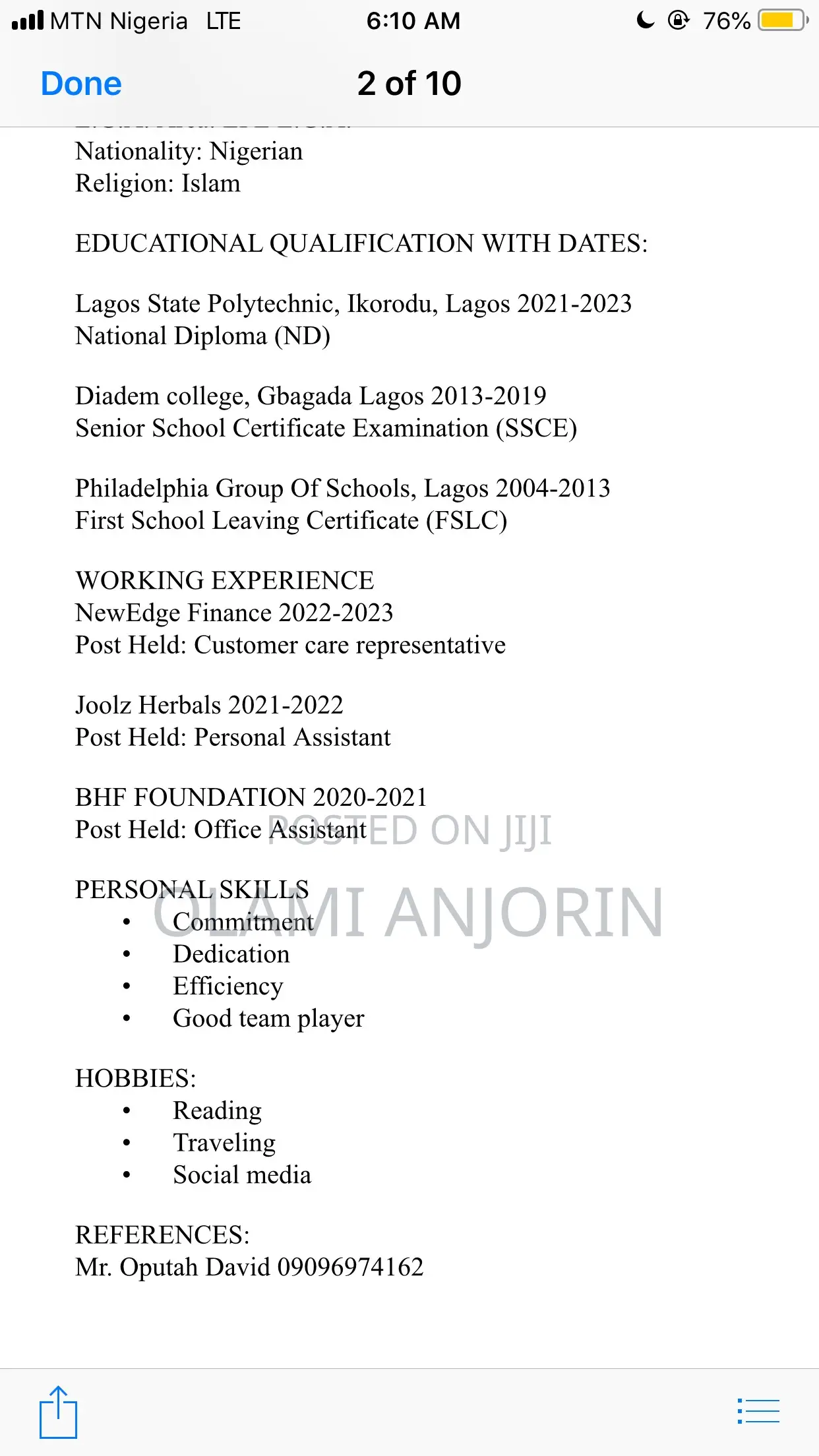 Customer Service Representative