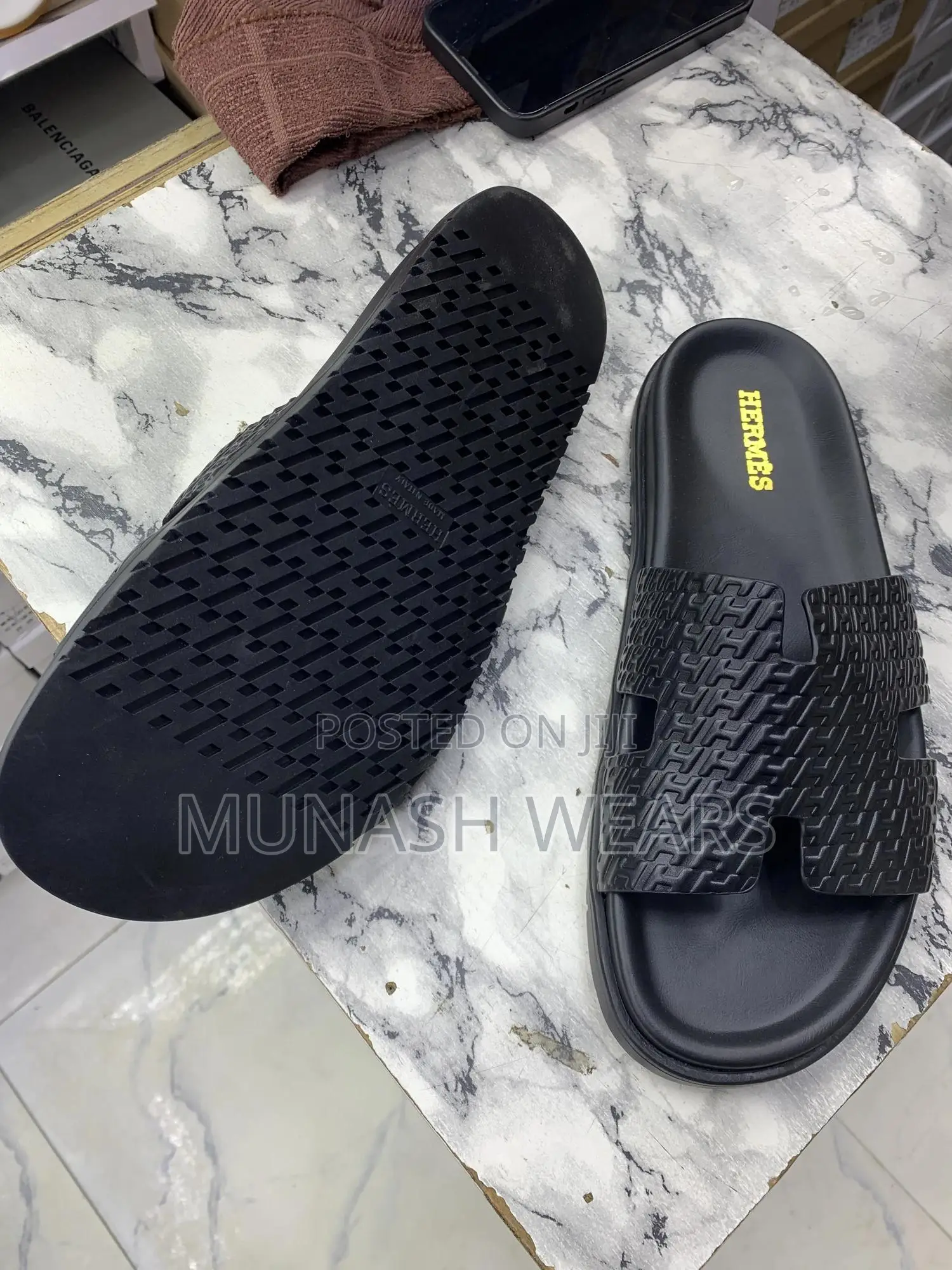 Hermes Leather Slipers