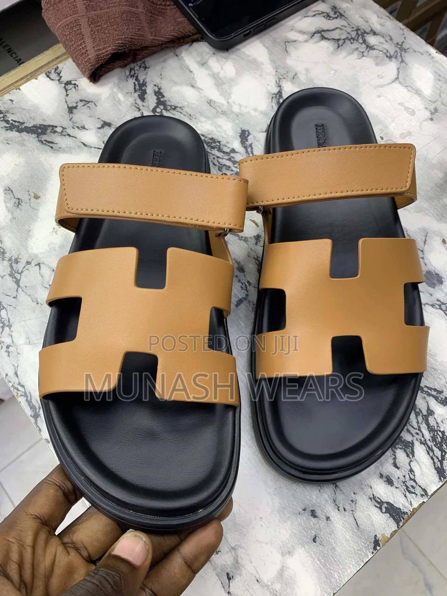 Original Leather Hermes Slipers