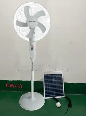 16" Solar AC/DC Rechargeable Standing Fan With Panel