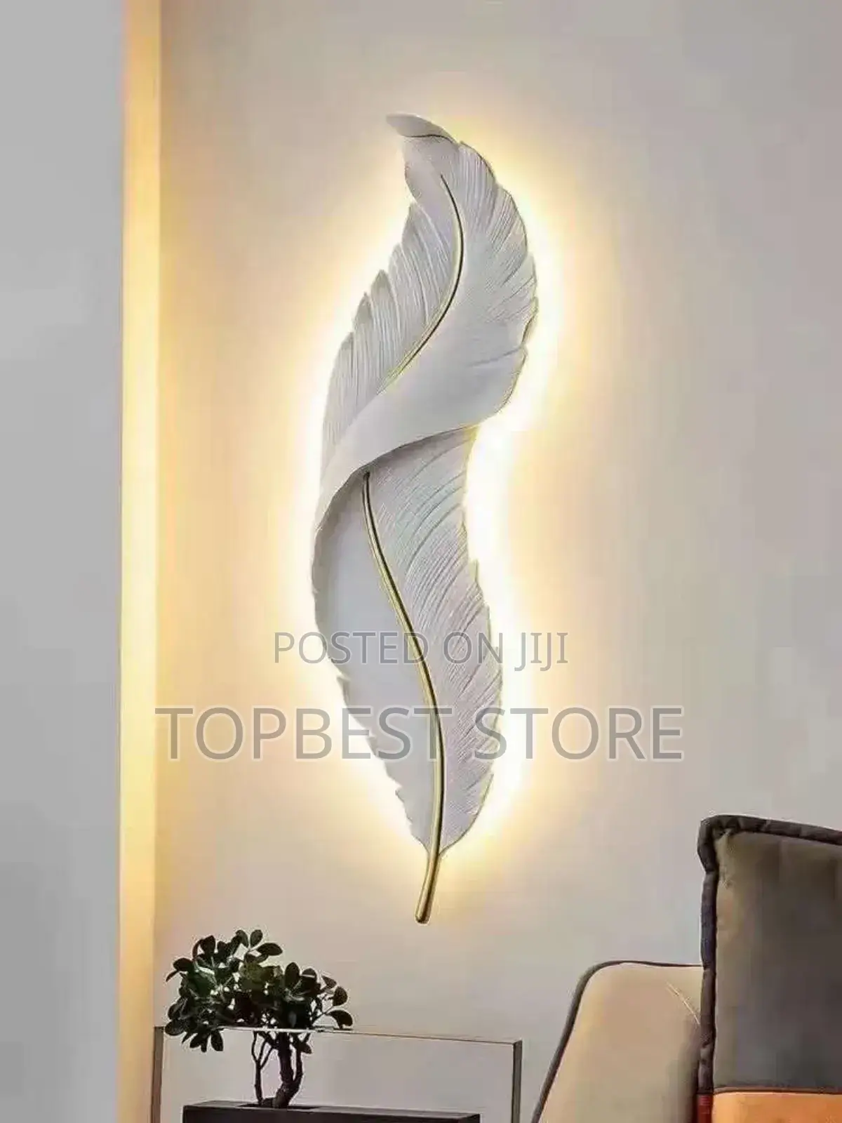 Nordic White Feather Wall Lamp