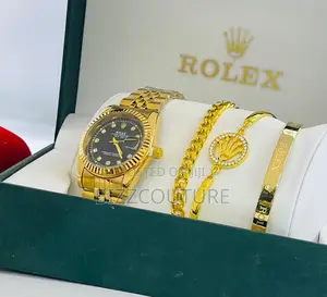 Original Rolex Oyster Perpetual Date Just Gold Chain Watch