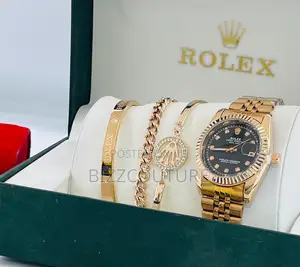 Original Rolex Oyster Perpetual Date Juse Gold Chain Watch