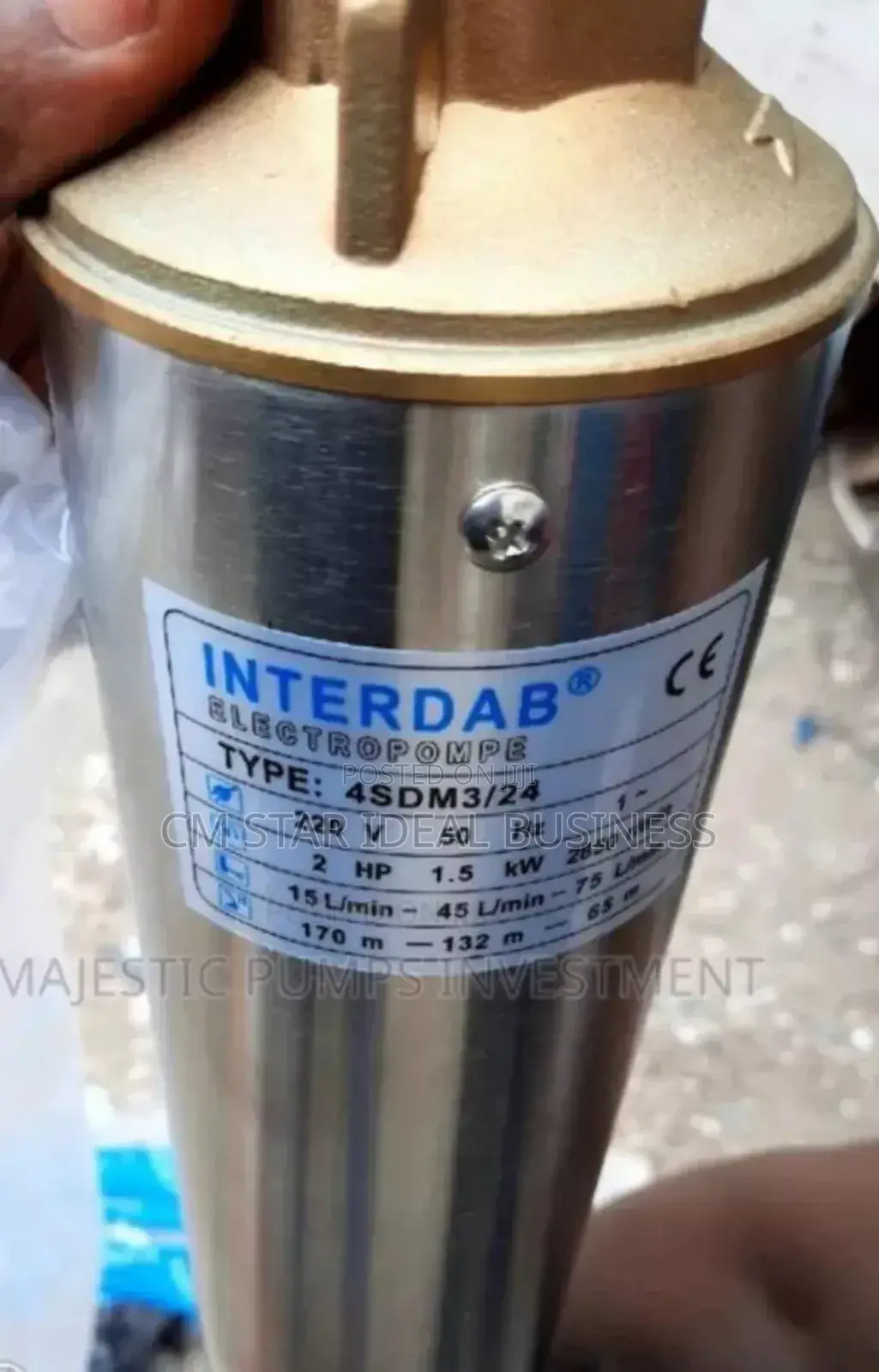 2hp Sumersible Pump Single Phase Interdab