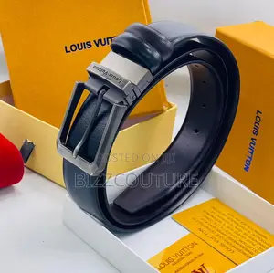 Original Louis Vuitton Black Leather Belt