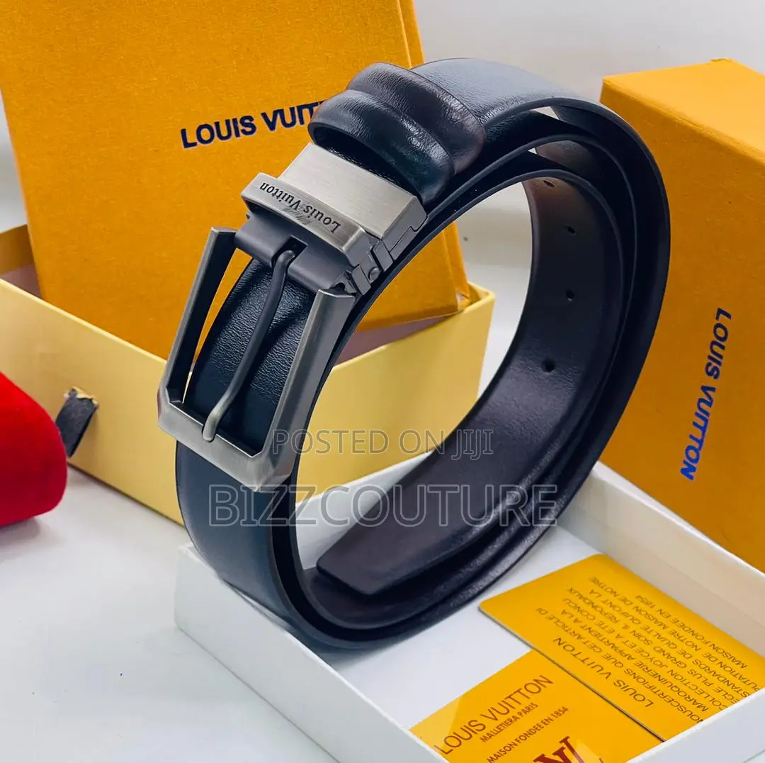Original Louis Vuitton Black Leather Belt