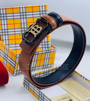 Original BURBERRY BROWN LEATHER BELT Is Available in Store