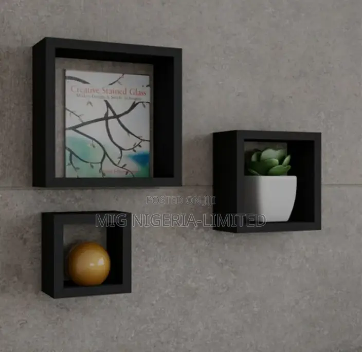 Lavish Wall Black Floating Shelves,Wall Cube Square Shape