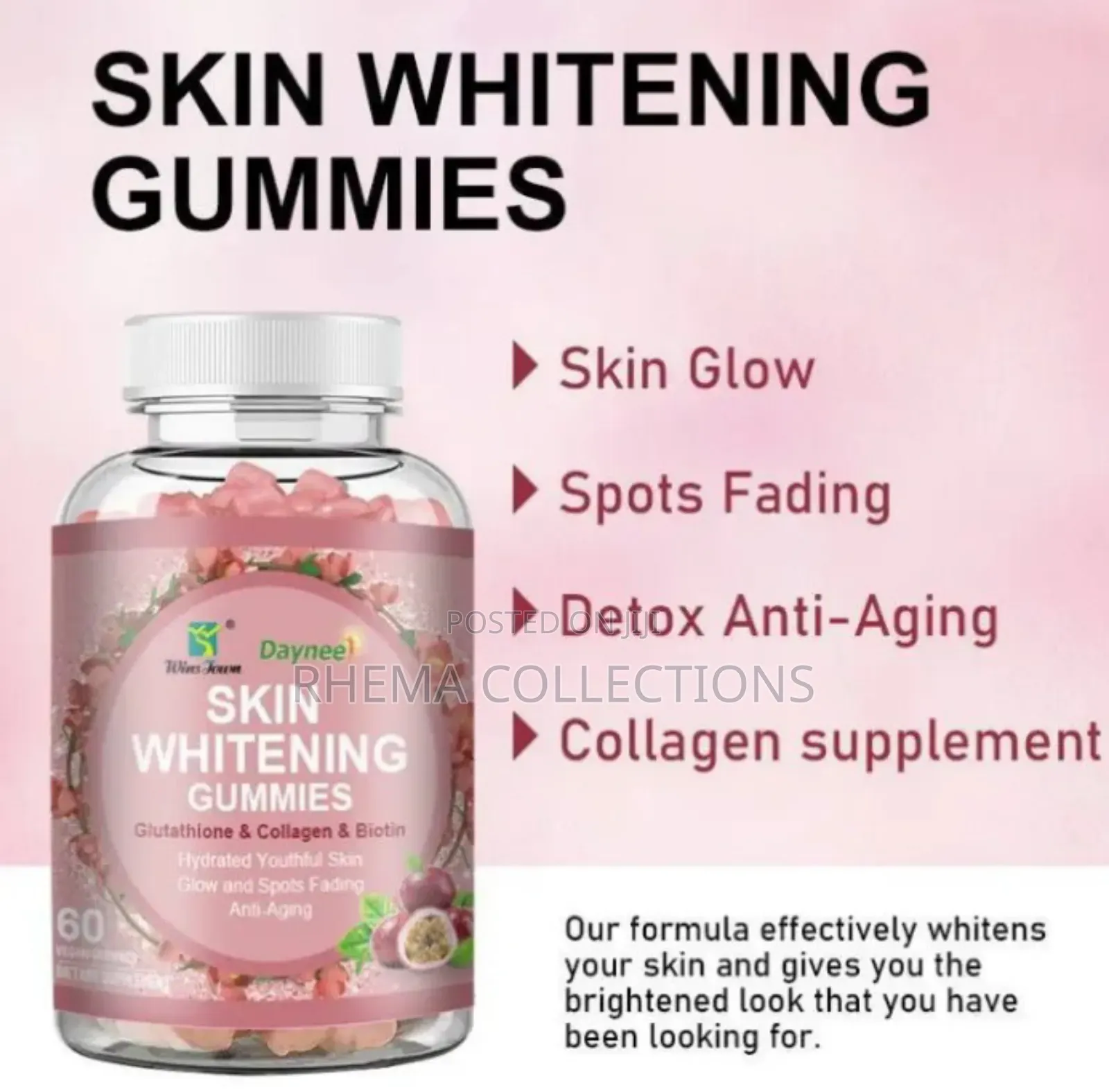 SKIN WHITENING GUMMIES(60pc Gummies)