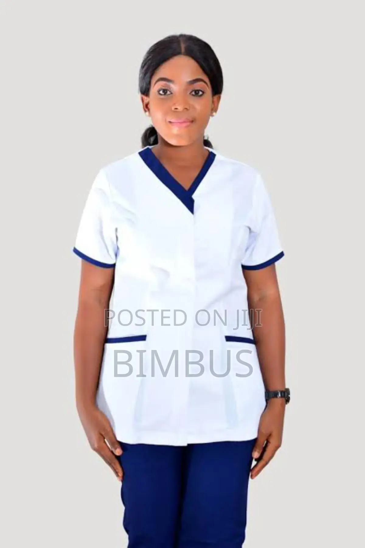 White and Blue Staff Uniform