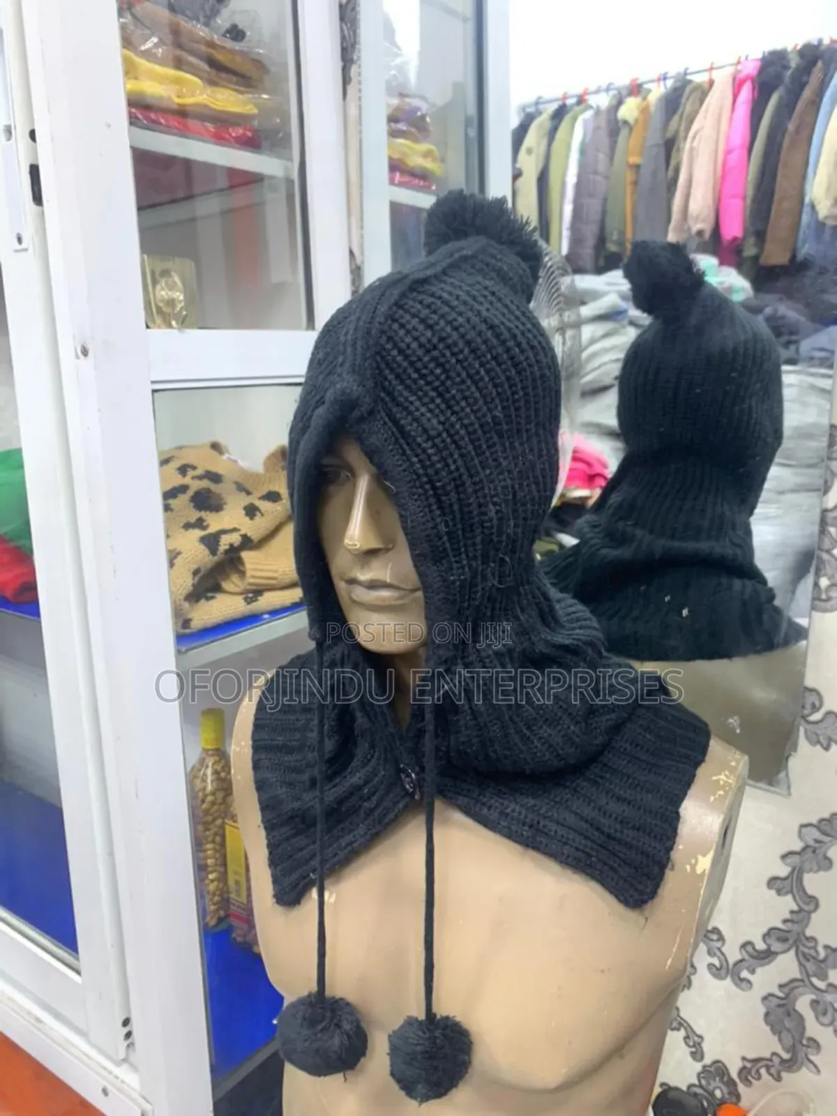 Winter Warm Beanie Scarf Knitted Pullover Hat Foreign Used