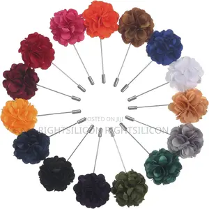 USA Pangda 15 Pieces Men's Lapel Pin Handmade Satin Flower