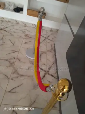 Stanchion Queue Rope With Gold Color Plated Hooks