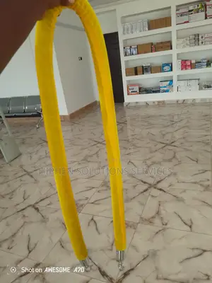 Yellow Velvet Stanchion Rope With Gold Clasps