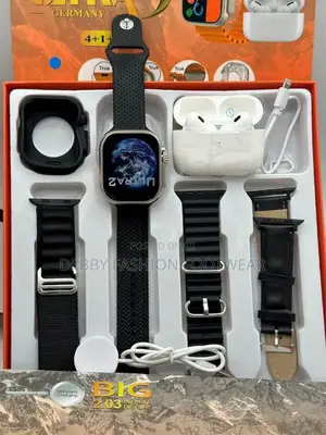 Ultra 2, Series 9 Smart Watch With 4 Straps and Airpod