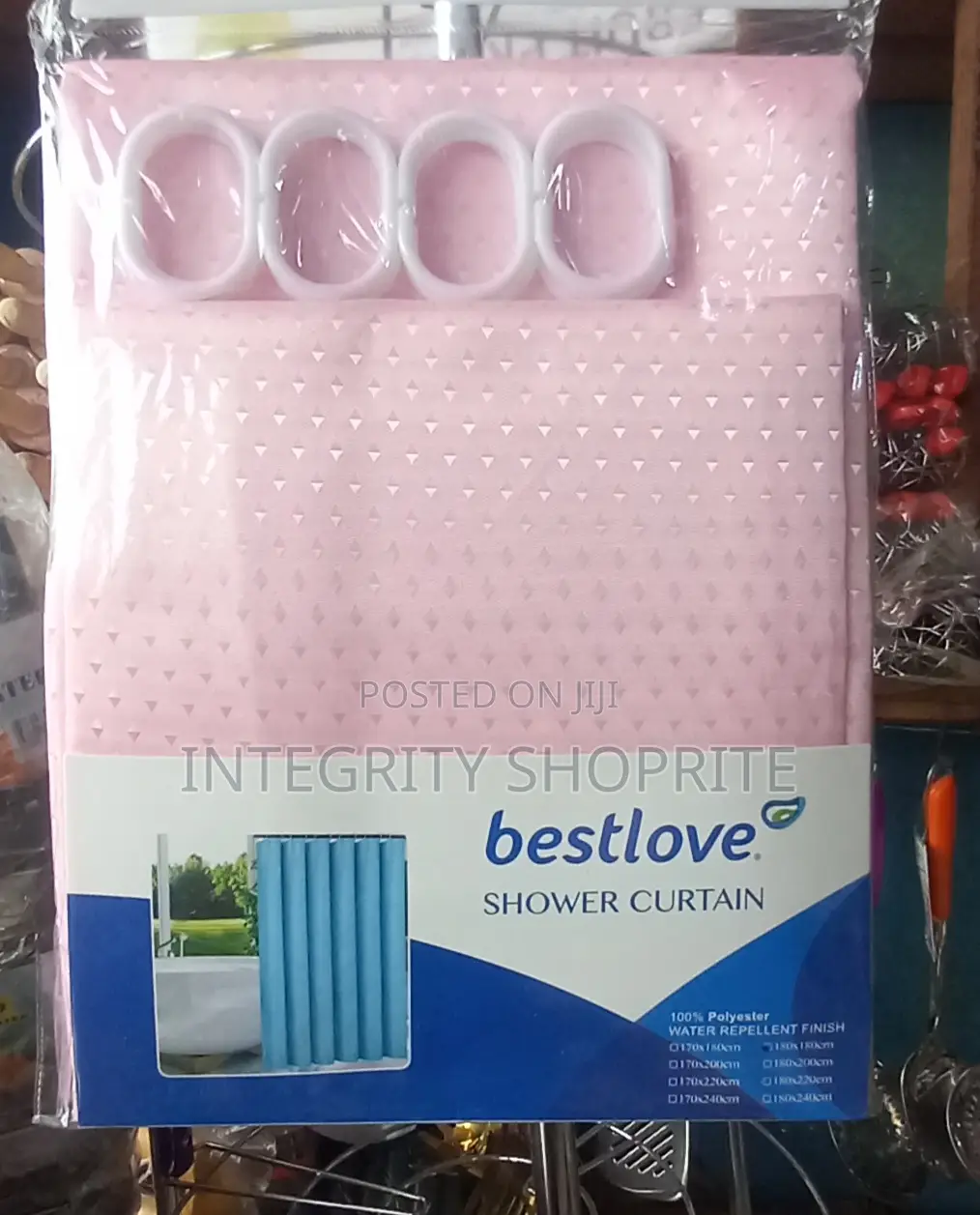 Patterned Shower Curtain - Pink
