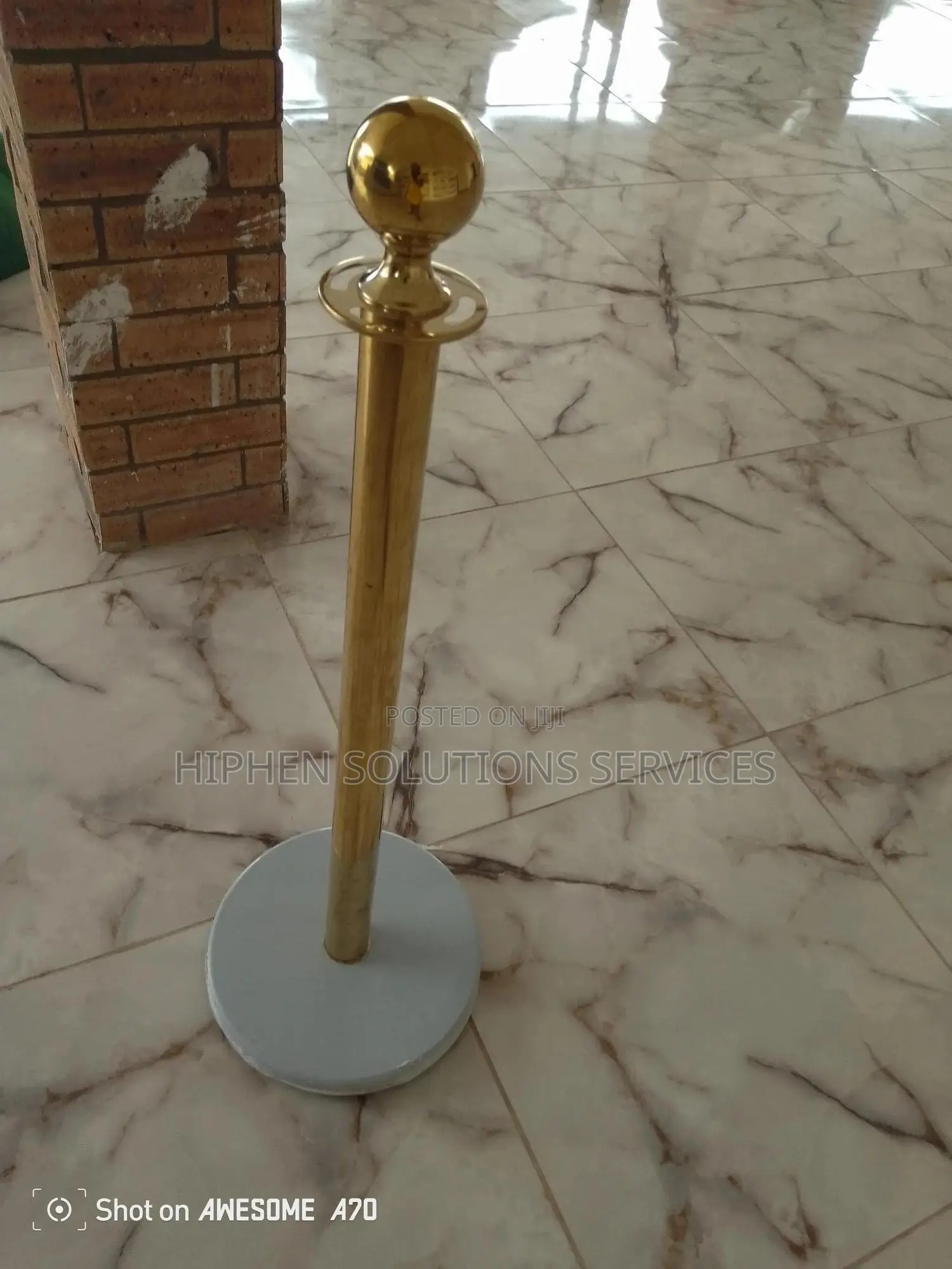 10 Gold Stanchion Queue Barrier Bollard Posts