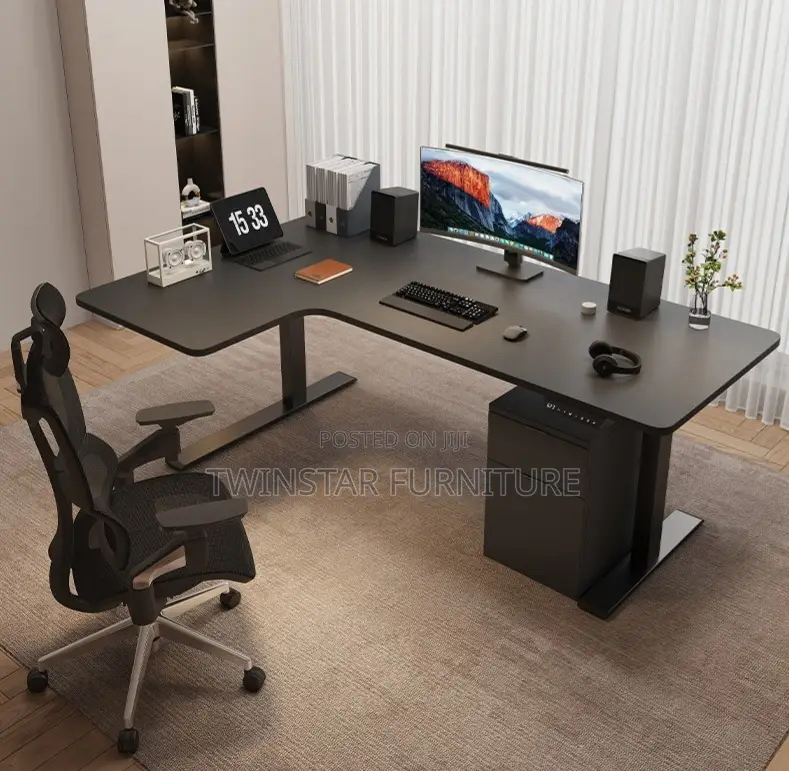New Modern L Shape Adjustable Electric Table 1.4mtr