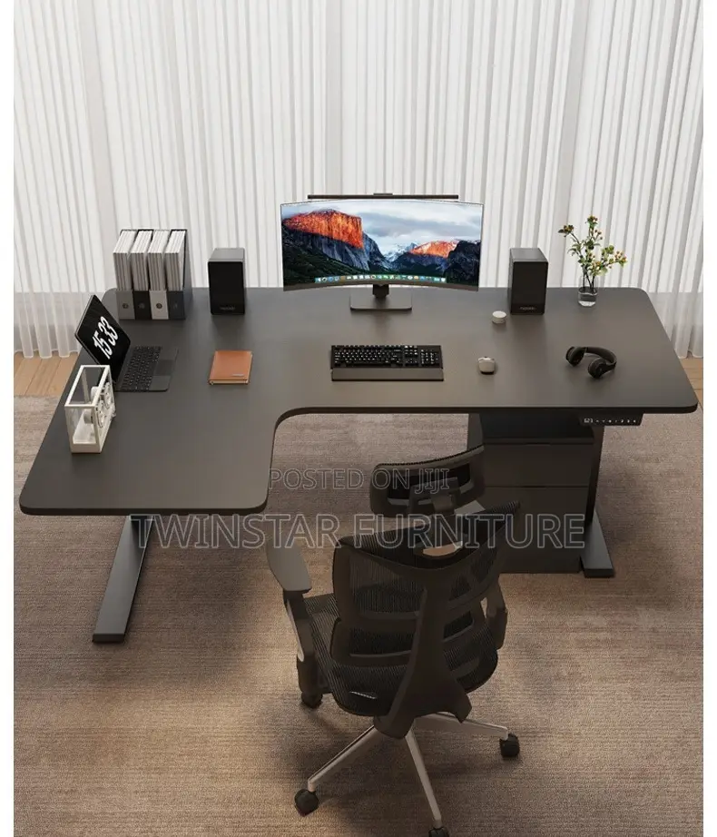 New Modern L Shape Adjustable Electric Table 1.4mtr