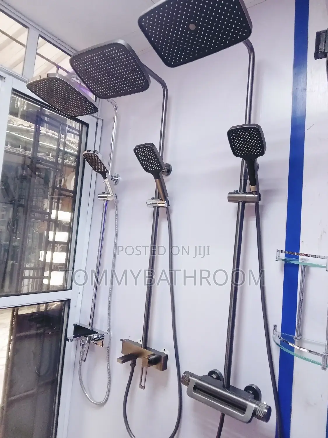 Gray and Silver Standing Shower