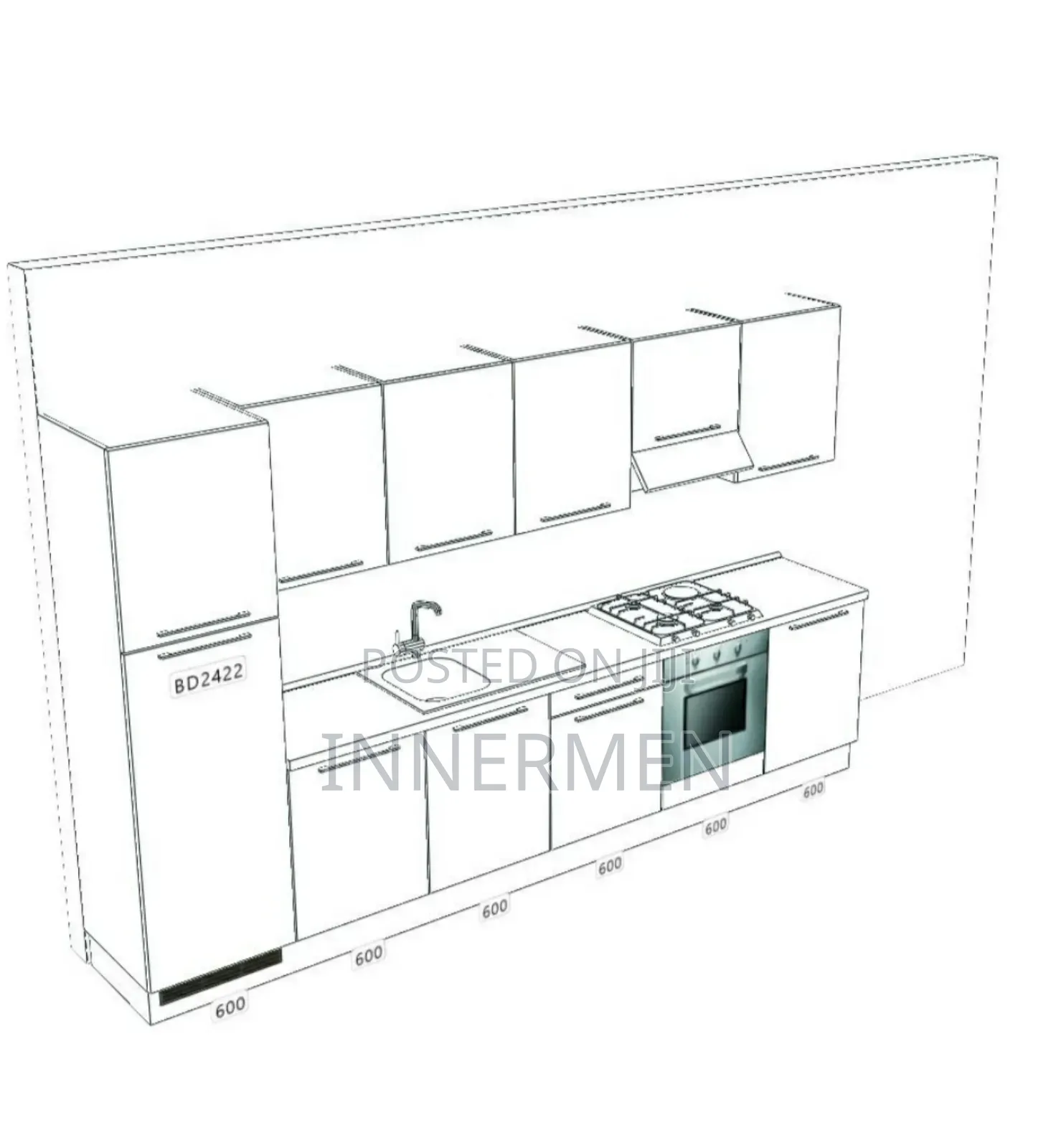 Italian Linear Kitchen Cabinet