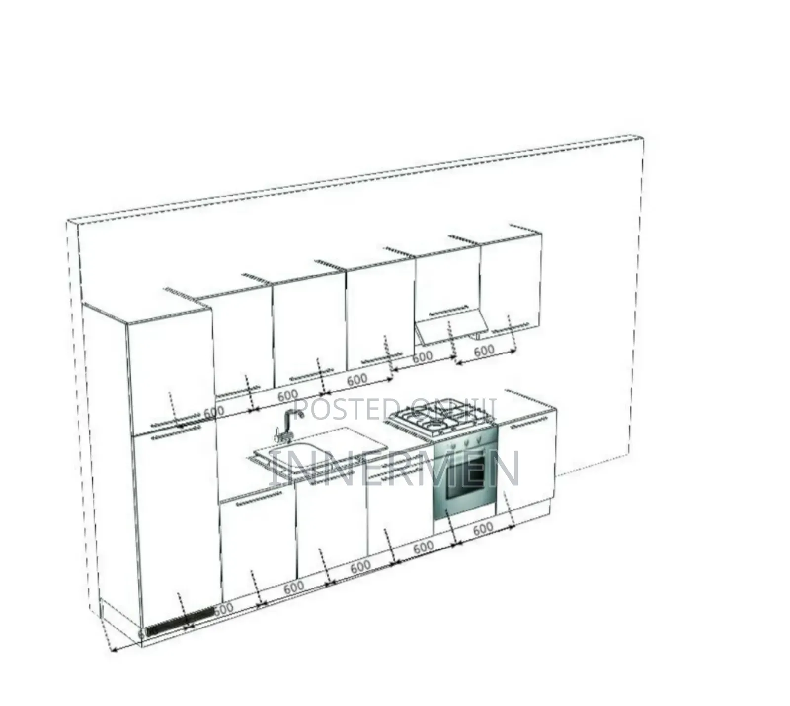 Italian Linear Kitchen Cabinet