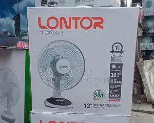 Lontor Rechargeable Table Fan 12 Inches
