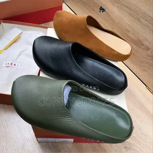 Premium Marni Calf Skin Leather Half Shoe Black Green Brown