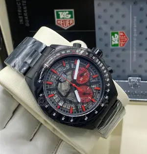 Original Monaco Heuer Chronograph Black Chain Watch in Store