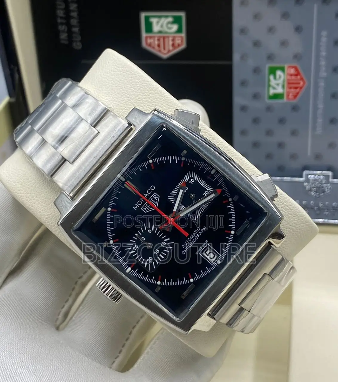 Original Monaco Automatic Chronograph Silver Chain Watch