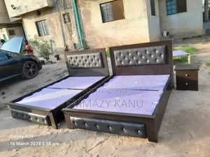 4.5 By6 Wooden Bedframe With One Side Drawer