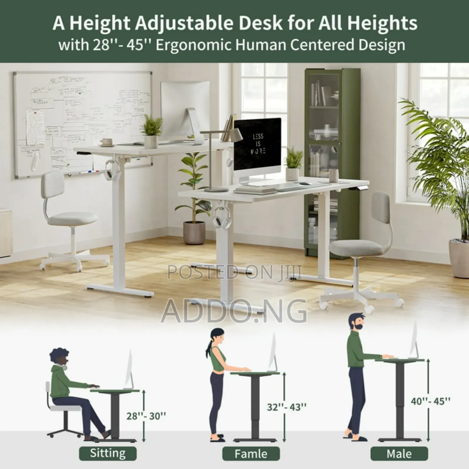 Home and Office Electric Adjustable Desk 1.2 Meter