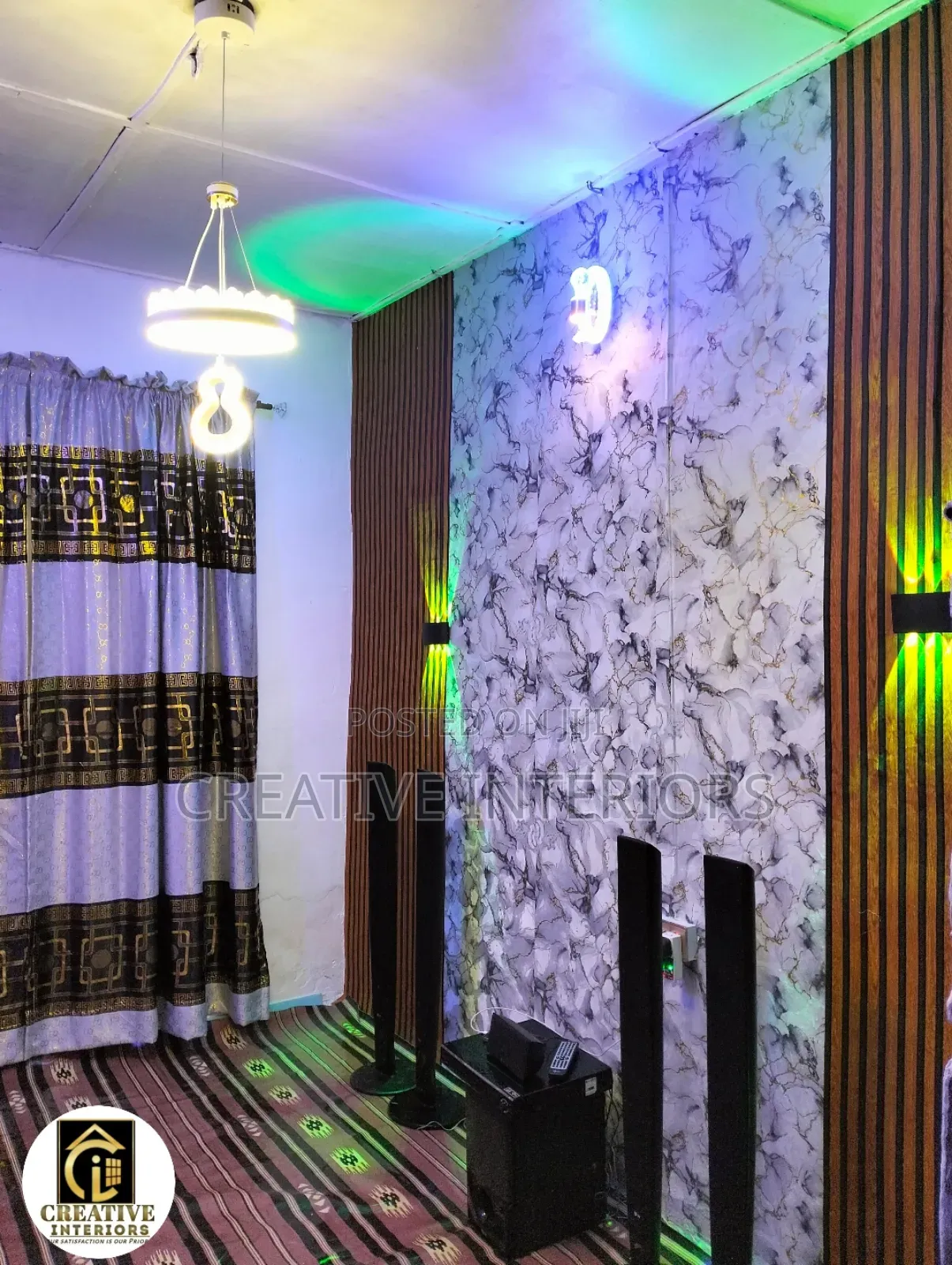 3d Marble/Fluted Wallpaper