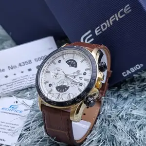 Original Casio Edifice Wr100 Chronograph Brown Leather Watch