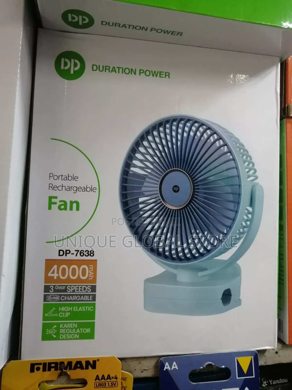 Dp Rechargeable Fan With Clip and Led Light Function