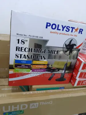 Polystar 18" Rechargeable Standing Fan Pv-3018busb
