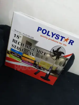 New Original Polystar 18" Rechargeablw Standing Fan