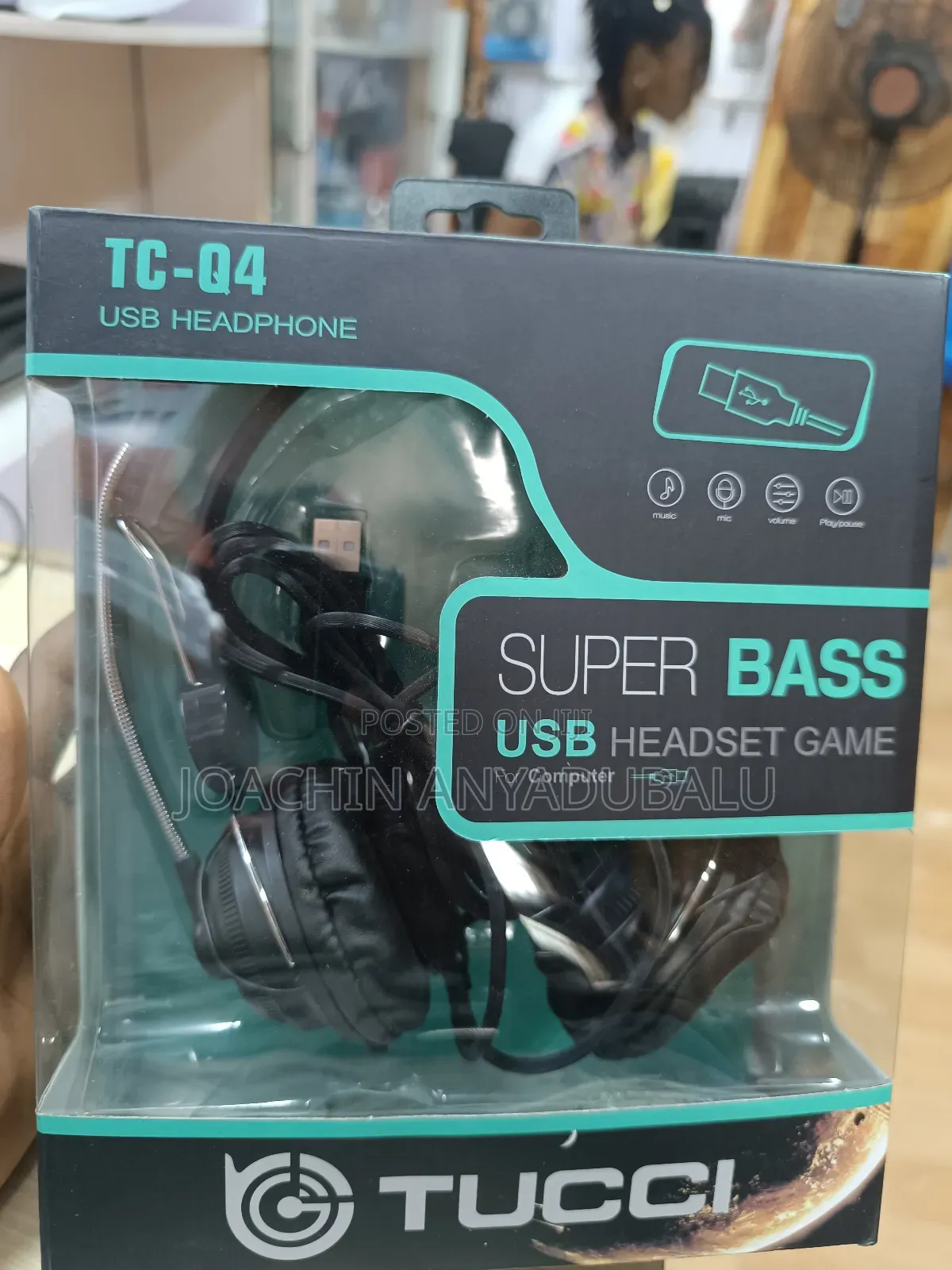 Supper Base Usb Headphones and Mic With Noise Cancellation