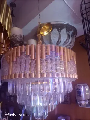 Crystal Led With Bulbs Chandelier Light