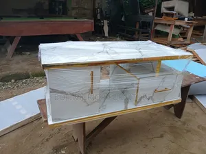 Center Table White Made With MDF Materials