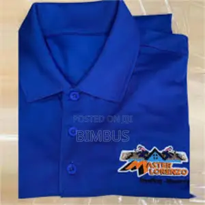 Collar Neck Branded Blue T-Shirt